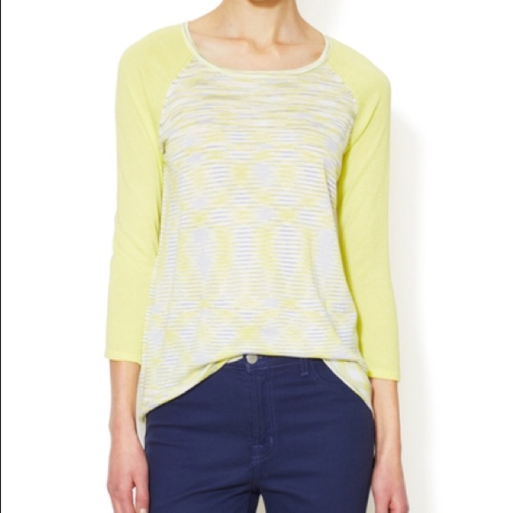 Yellow and white patterned cotton top by Avaleigh